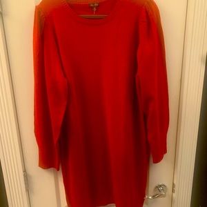 Knee Length long sleeve Puffer Sleeve 100% acrylic dress